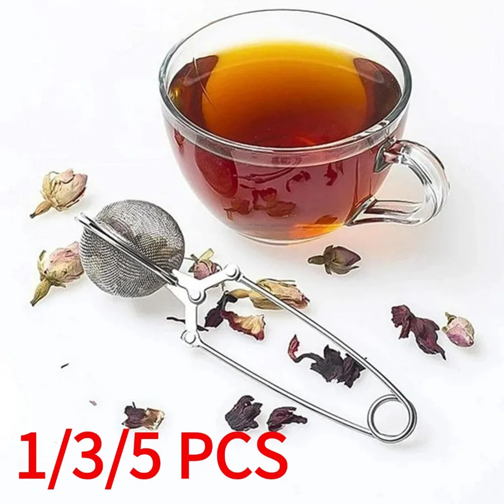 1/3/5PCS Edelstahl Löffel Tee Ball Infuser Filter Squeeze Blätter Kräuter Mesh Sieb Tee-ei in Mesh Tee Ball Filter