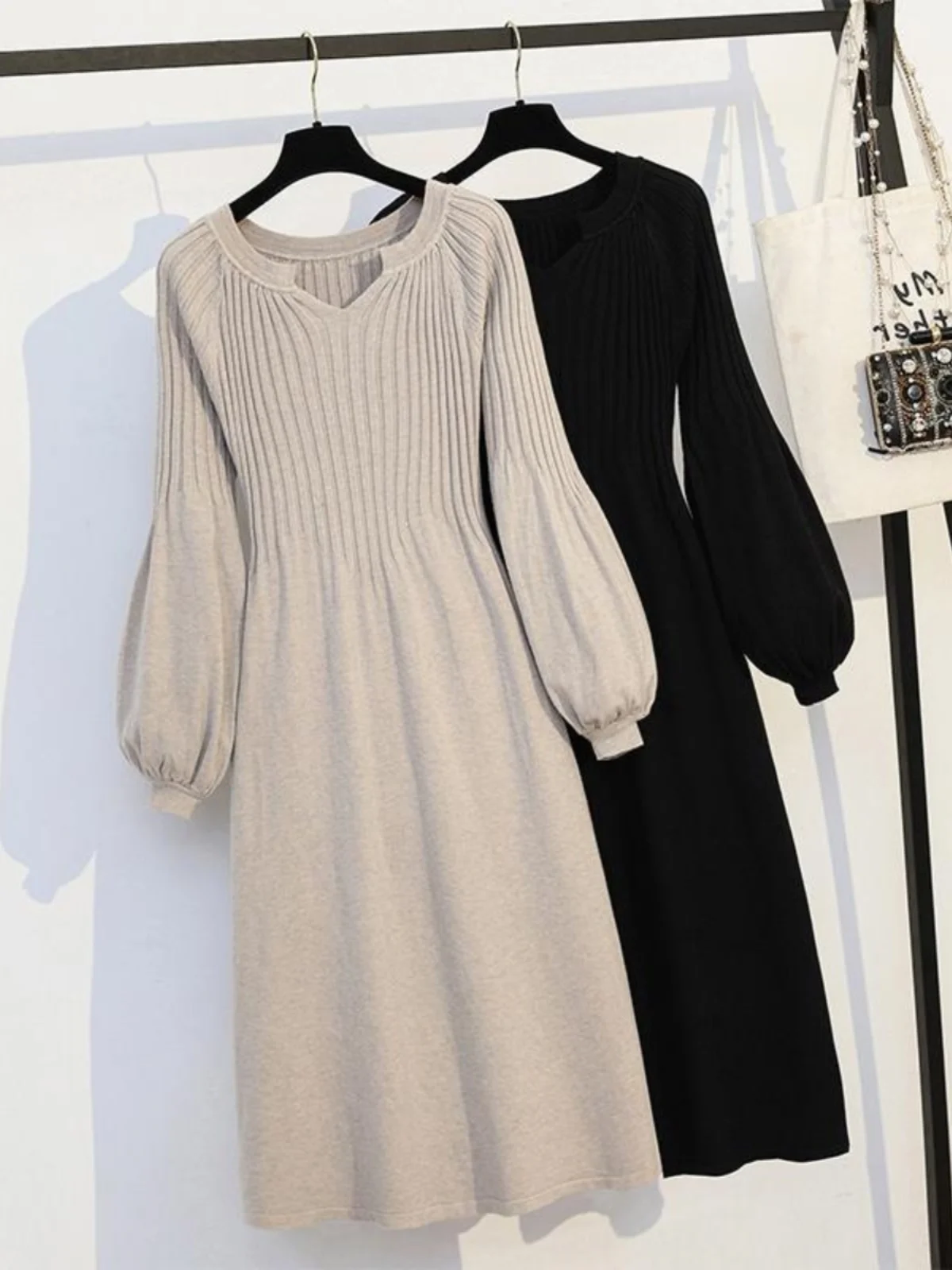 Plus size outono inverno malha dr feminino solto encaixe midi comprimento emagrecimento camada base dr a linha saia v-ne longo sve