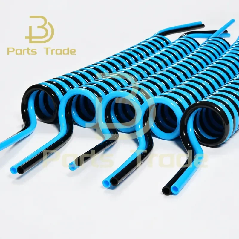 for Tool Parts PU Polyurethane Trachea Double Row Dual Color Side By Side Spring Tube Spiral Tube Telescopic Hose Automatic