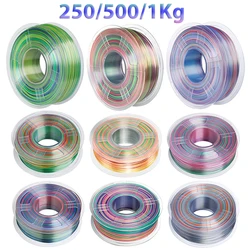 250g 500g 1.75mm Silk PLA Rainbow 3D Printer Filament Luster Printing Materials Multicolor Rainbow Shiny Print Material 95A 1Kg