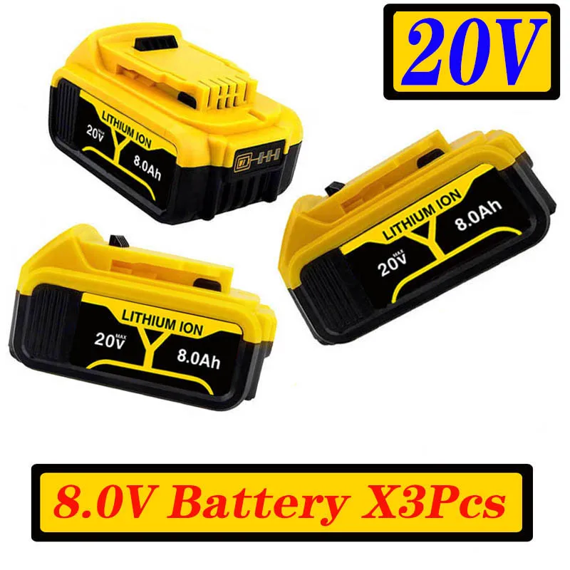 

DCB205 DCB201 DCB203 Battery Compatible, 20V 6.0Ah Replacement Li-ion Battery for DeWalt MAX