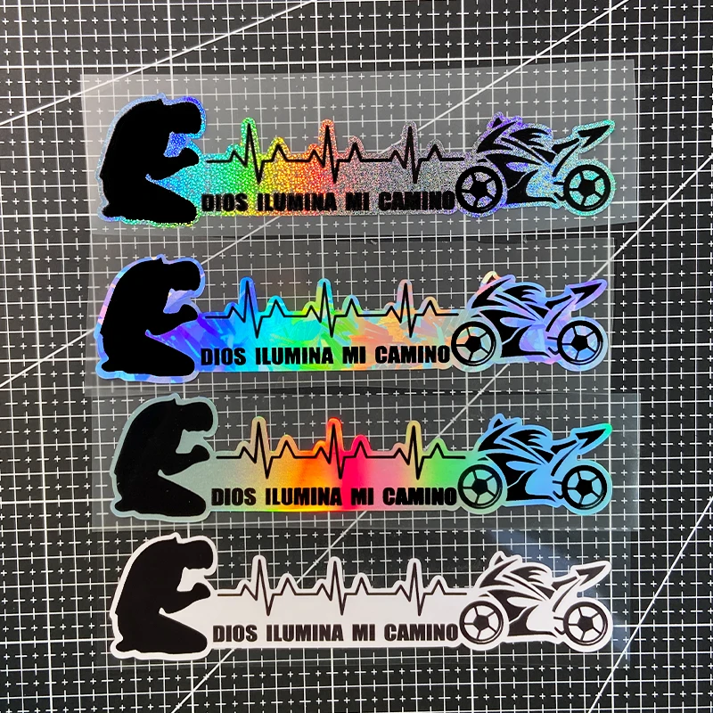 1PC God Light My Way Motorcycle Stickers Waterproof DIY Motorbike Fuel Tank Fairing Car Window Bicycle Universal Vinyl Decals