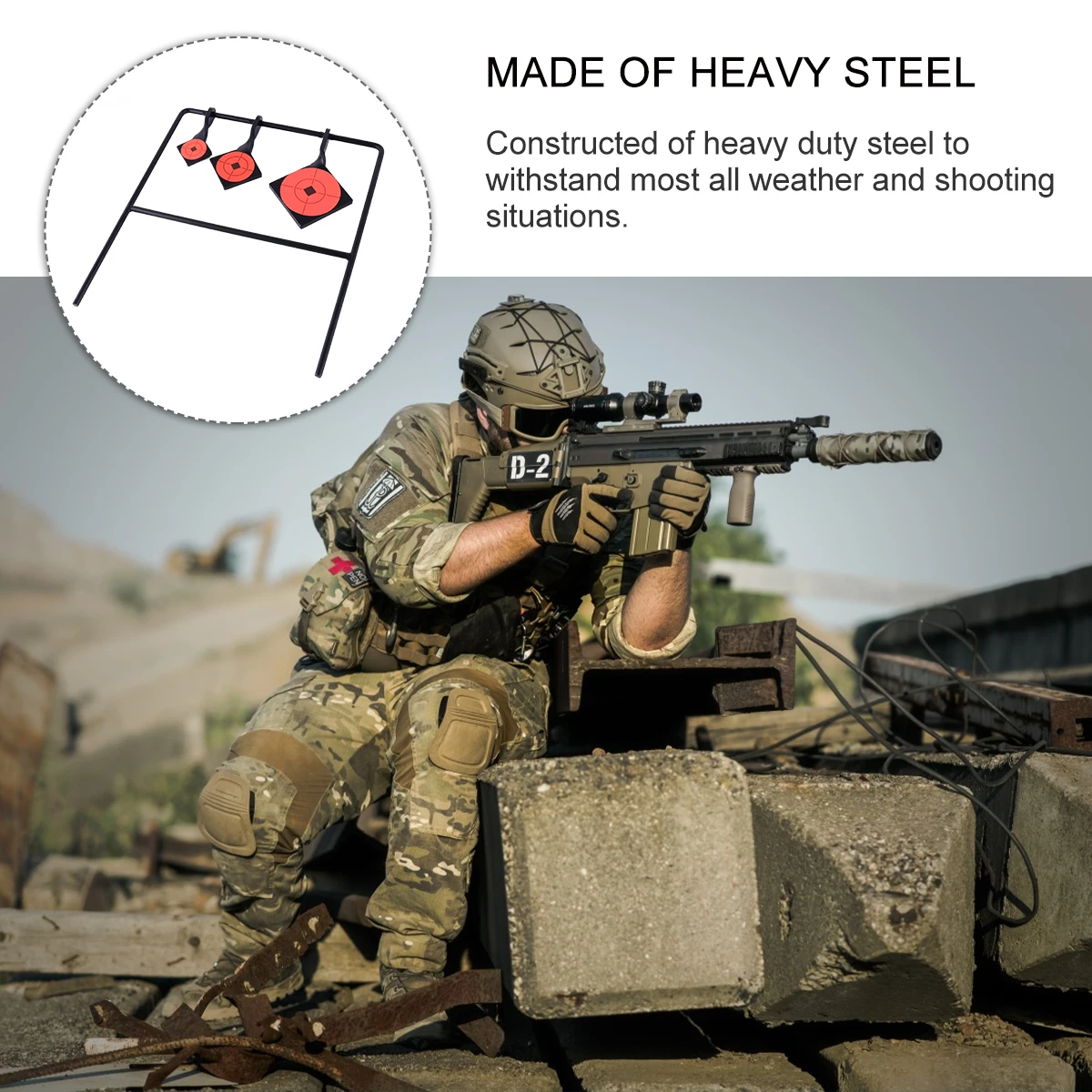 Metal Steel Target For Hunting Practice Outdoor Shooting Exercise Durable Compact Portable No Assembly Required