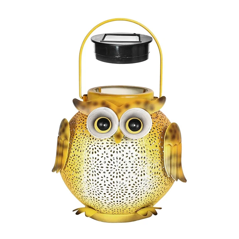 A69eiron Art Solar Owl Ground Light Crafts Garden Lawn Outdoor Garden Decorative Lamp LED Solar Light Hanging Landscape