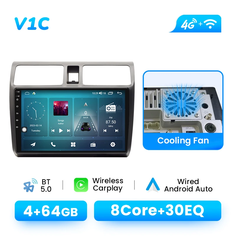 Auto Multimedia Speler Voor Suzuki Swift 2003-2010 Android 14 Radio Draadloze Carplay GPS Navigatie DSP IPS AI Voice RDS 4G Wifi