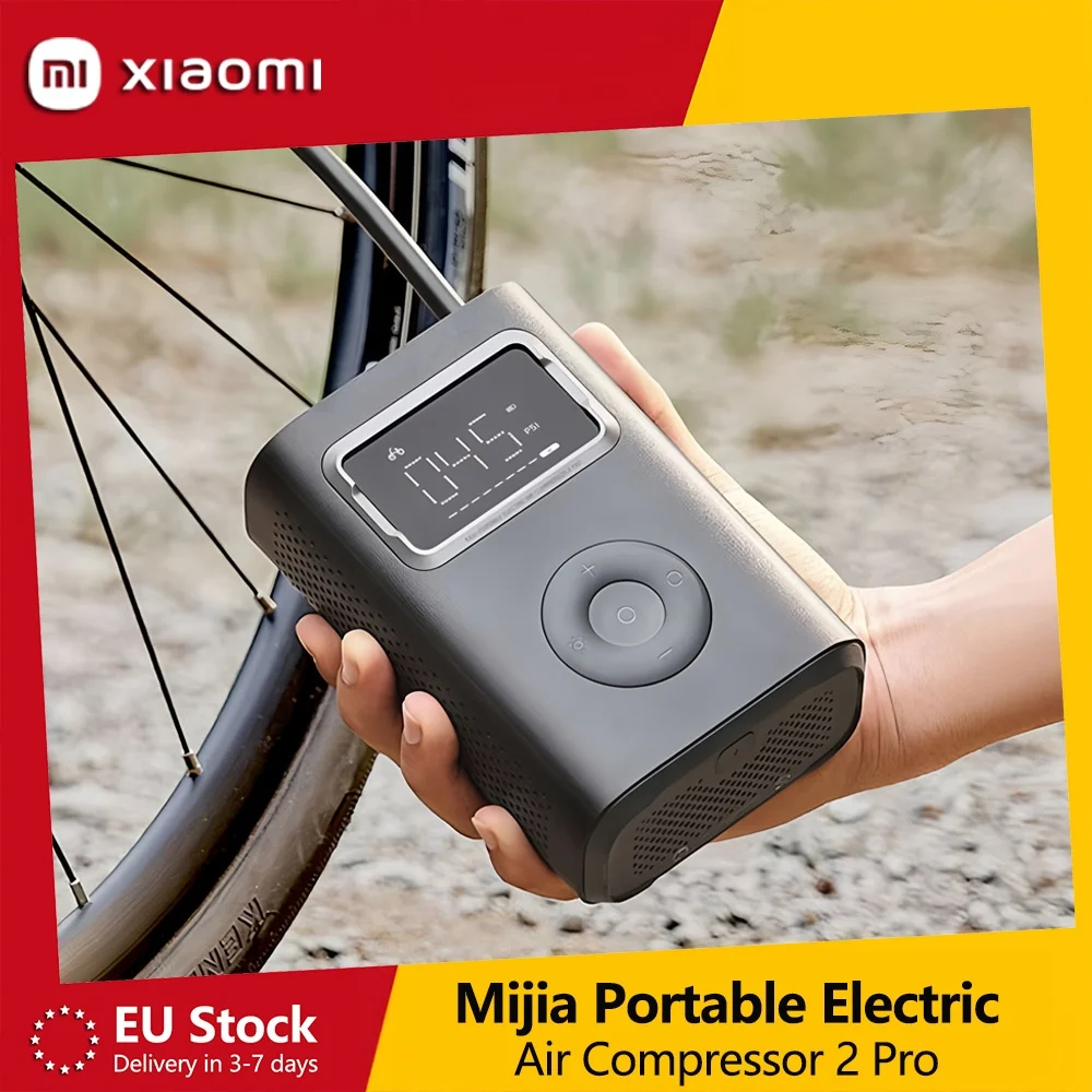Xiaomi Mijia Tragbarer Elektrischer Luftkompressor 2 Pro, 150 PSI Reifenfüller, Kabellose Luftpumpe für Autos, Fahrräder und Bälle
