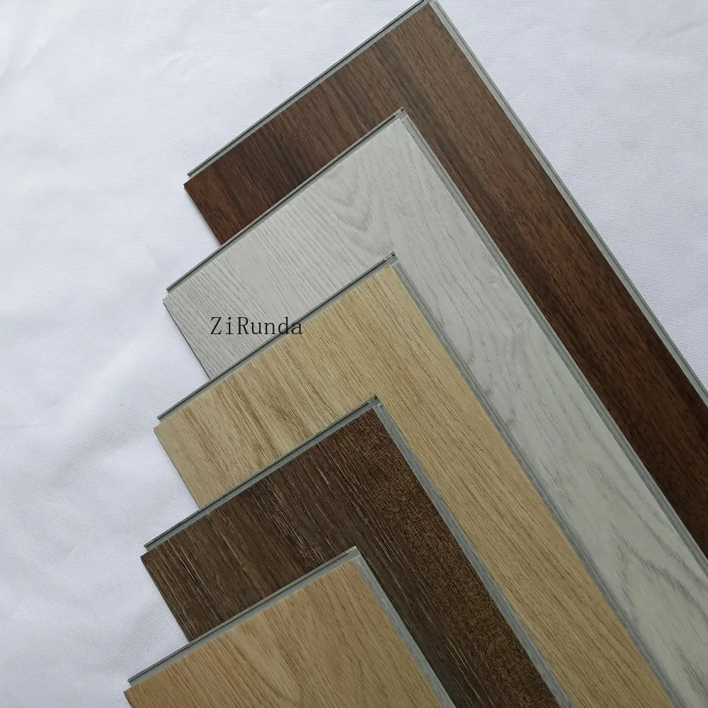 Customized version waterproof 4-9mm hand-scratched wood pattern PVC bathroom rigid core SPC plastic floor