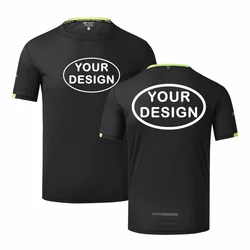 Men's Summer Quick Drying Round Neck T-shirt Custom LOGO Embroidery Print Outdoor Sports O-neck Top