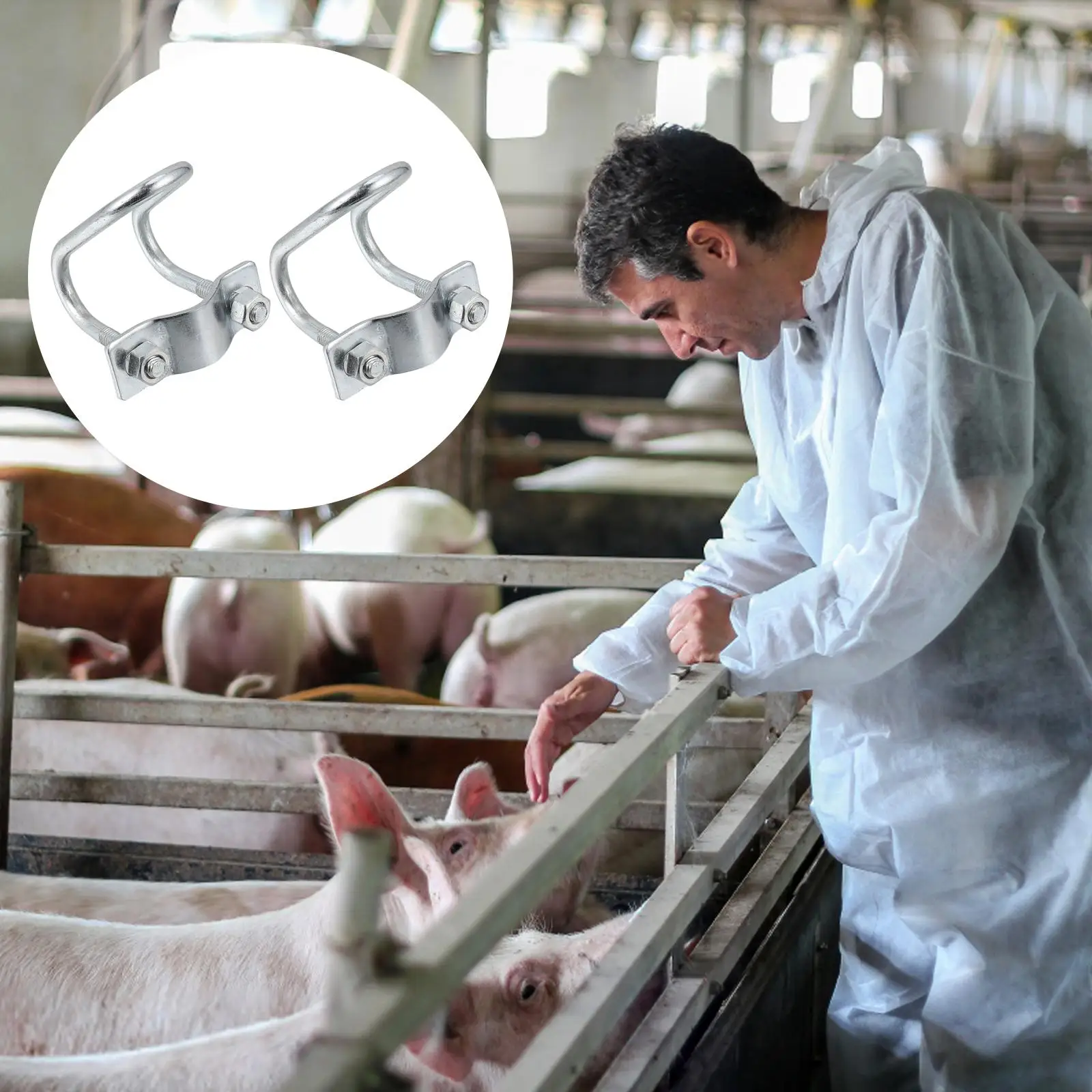 2Pcs U Shape Pipe Clamp Tube Buckle Material Pipe Clip Easy Install Practical Design Smooth Surface