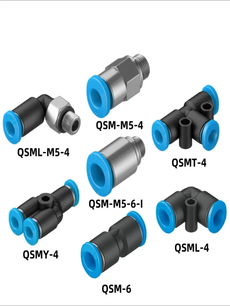 Conector de accesorios de tubo de aire FST, accesorios rápidos de tubería de aire QST-4 QST-6 QST-8 QST-10 QST-12 QST-16 QST6-4 QST8-6 QST10-8 QST12-10