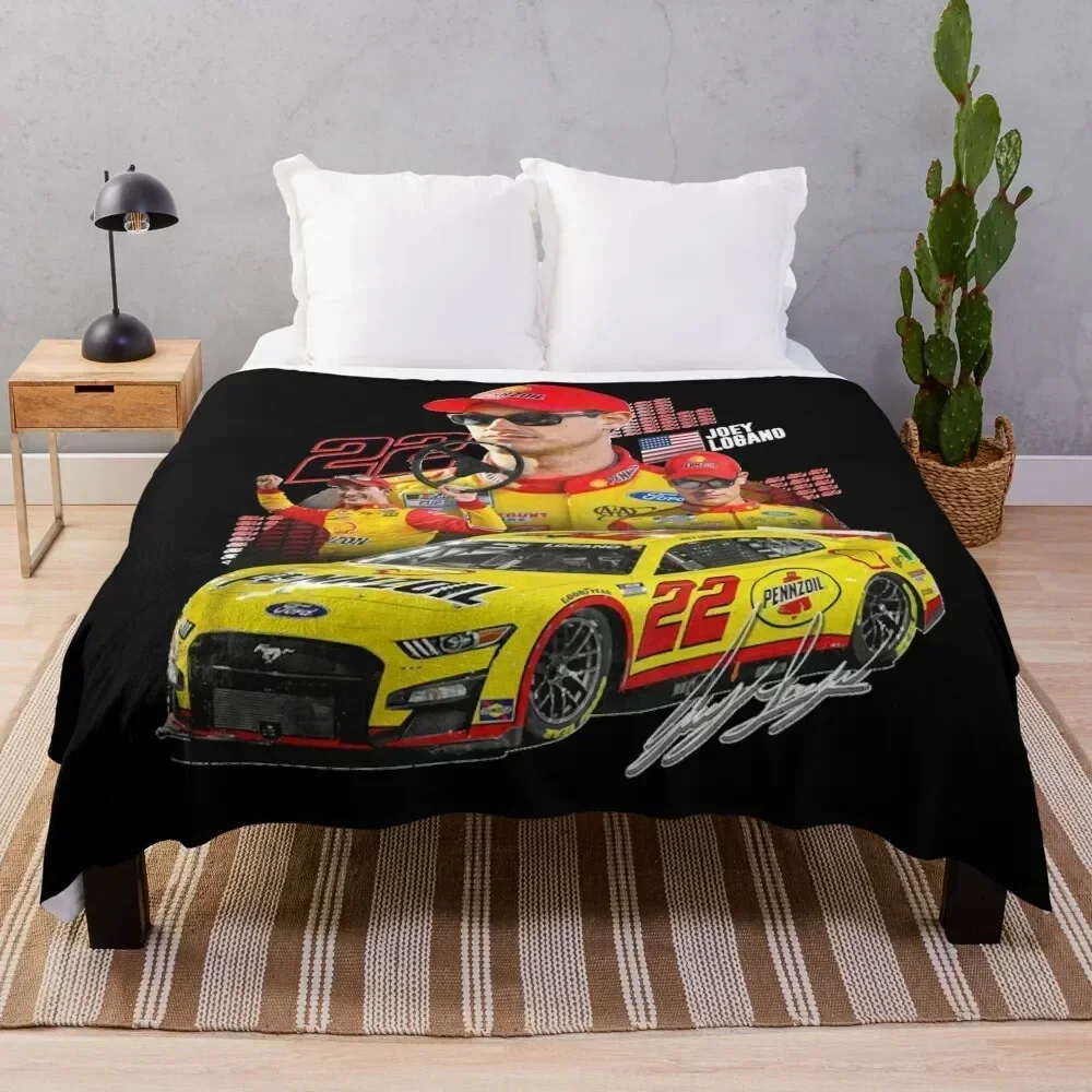 NEW Joey Logano NEXT GEN MUSTANG 2022 Graphic Classic Throw Blanket