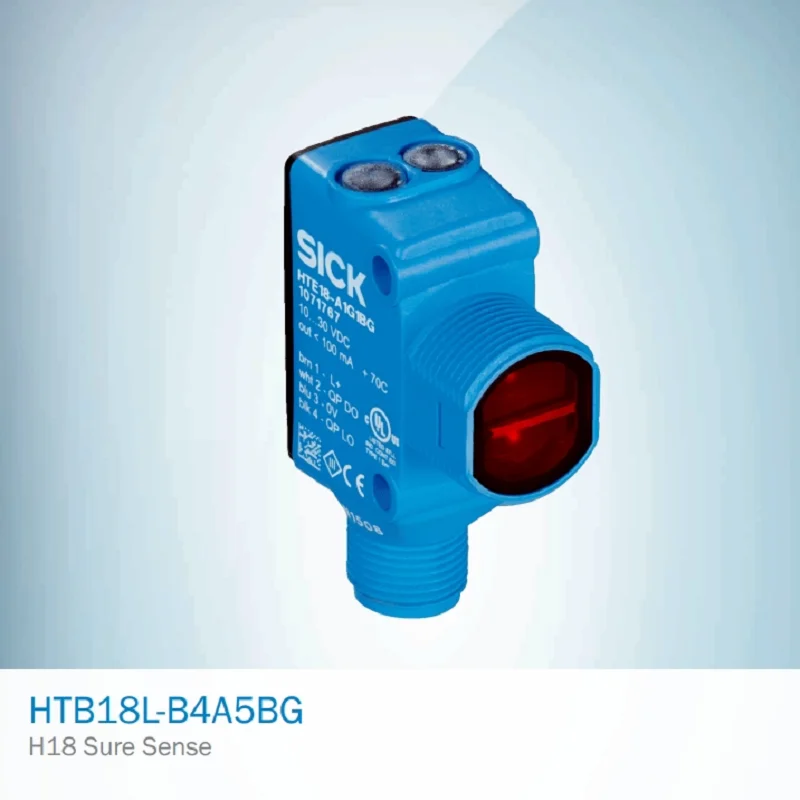 

Sick Diffuse Reflection Photoelectric Sensor HTB18L-B4A5BG Order Number 1078438 Laser Photoelectric Original Genuine