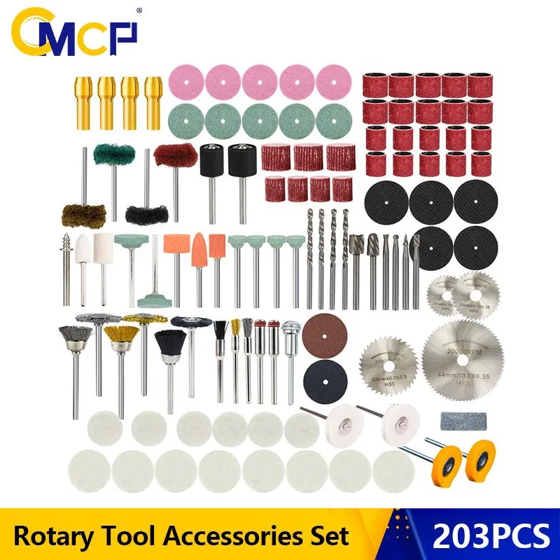 

CMCP Rotary Tool Accessories Kit Sanding Band, Sandpaper,Metal Cutting Saw Blade,Drill Chuck for Dremel Rotary Tool