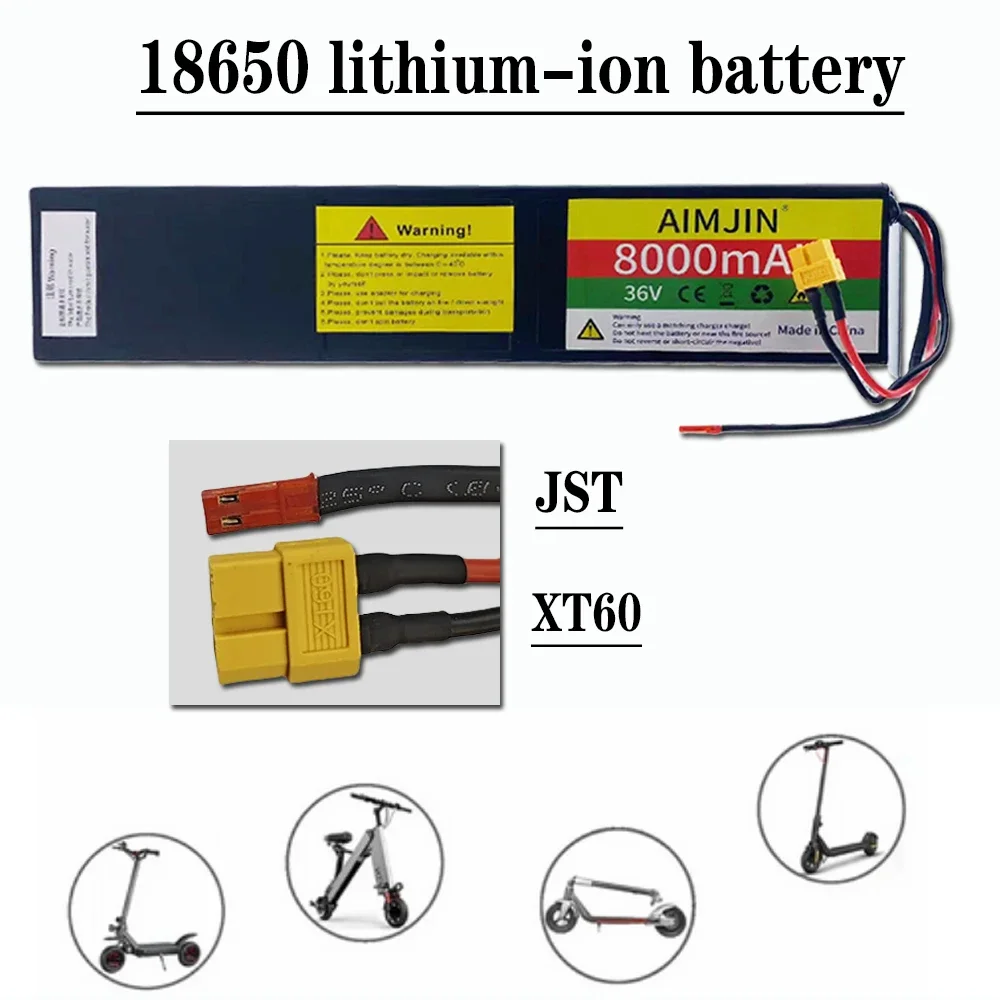 10S3P 18650 Lithium-Ion Battery Pack 36V 8000mAH, Suitable for KUGOO S1/S2/S3 Electric Scooters