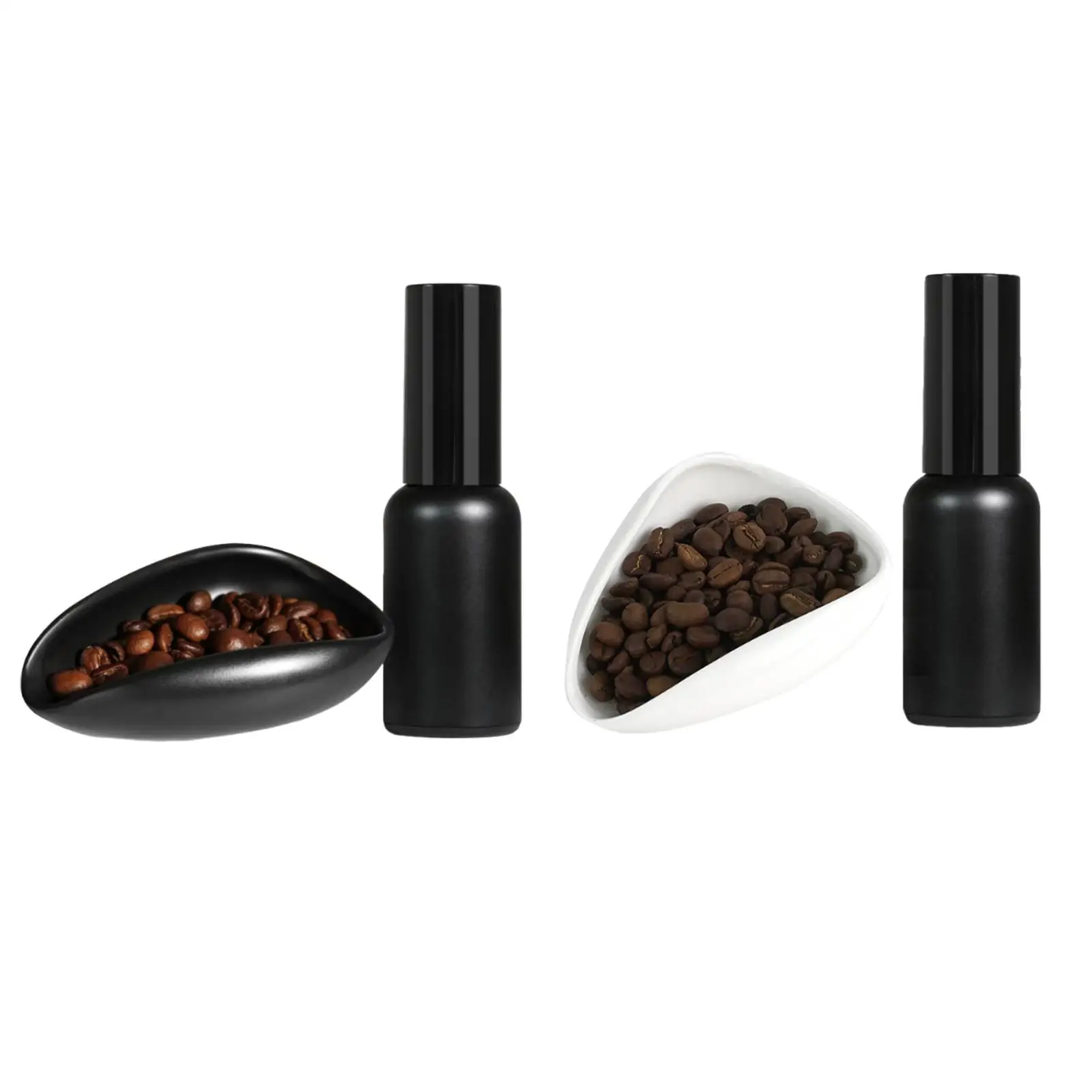 Coffee Bean Dosing Cup and Anti Static Spray Bottle Kit Porcelain Tray Container for Barista Cafe Restaurant