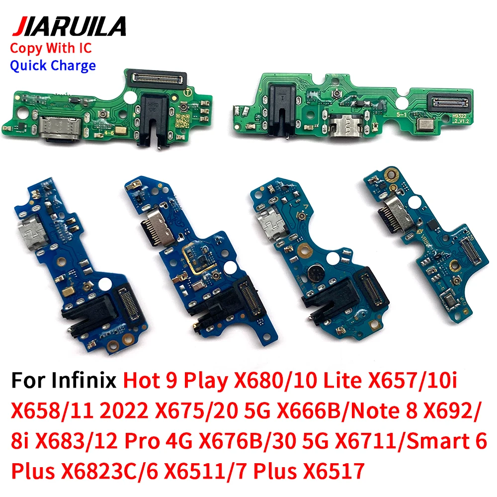 NEW USB Charging Port Dock Charger Connector Board For Infinix Hot 9 Play 10 Lite 10i 11 20 Note 8 8i 12 30 5G Smart 6 Plus 7