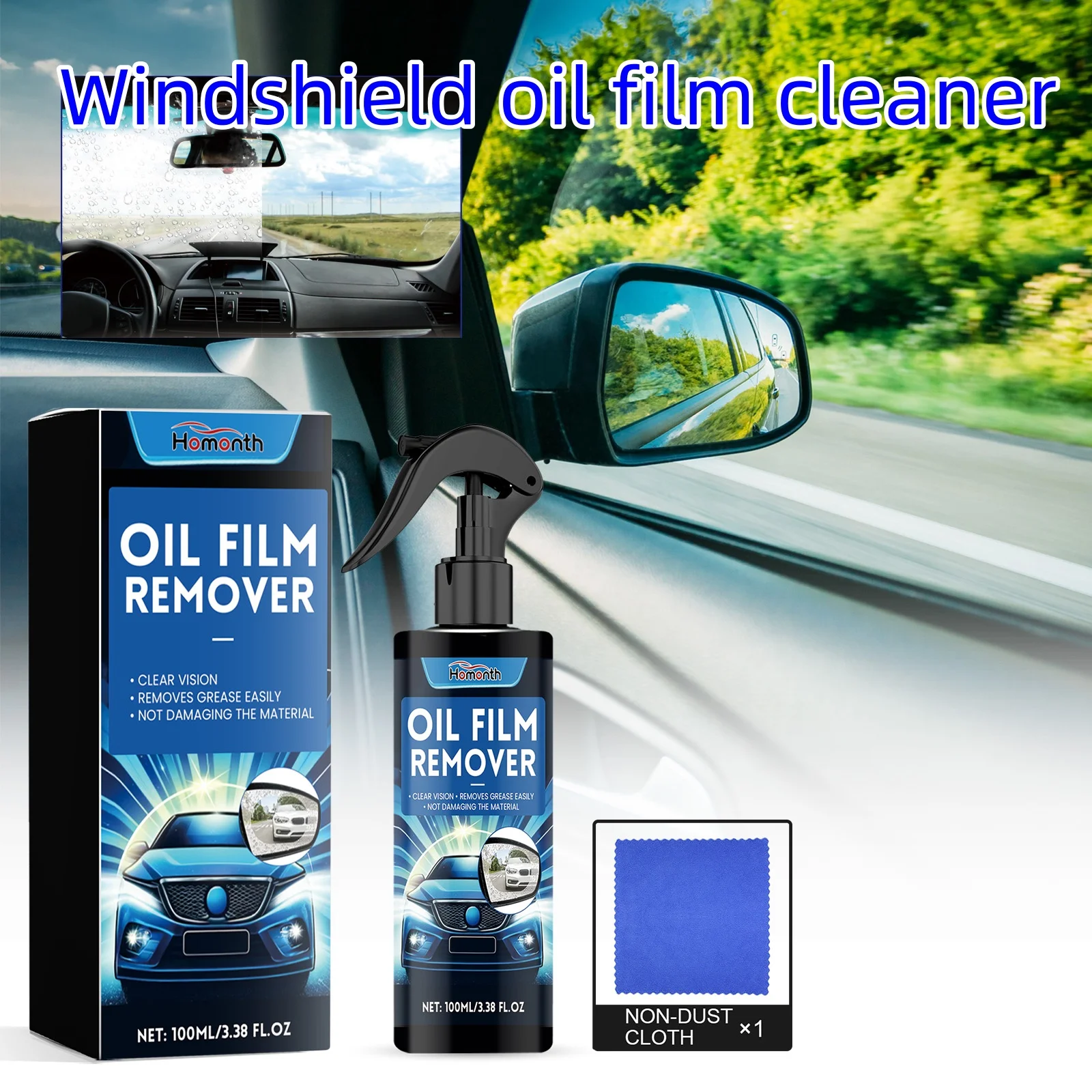 

100ml Car Windshield Oil Film Remover Agent Anti-rain car Window Clear Vision Polisher Auto Glass Grease Water Stain Cleaner