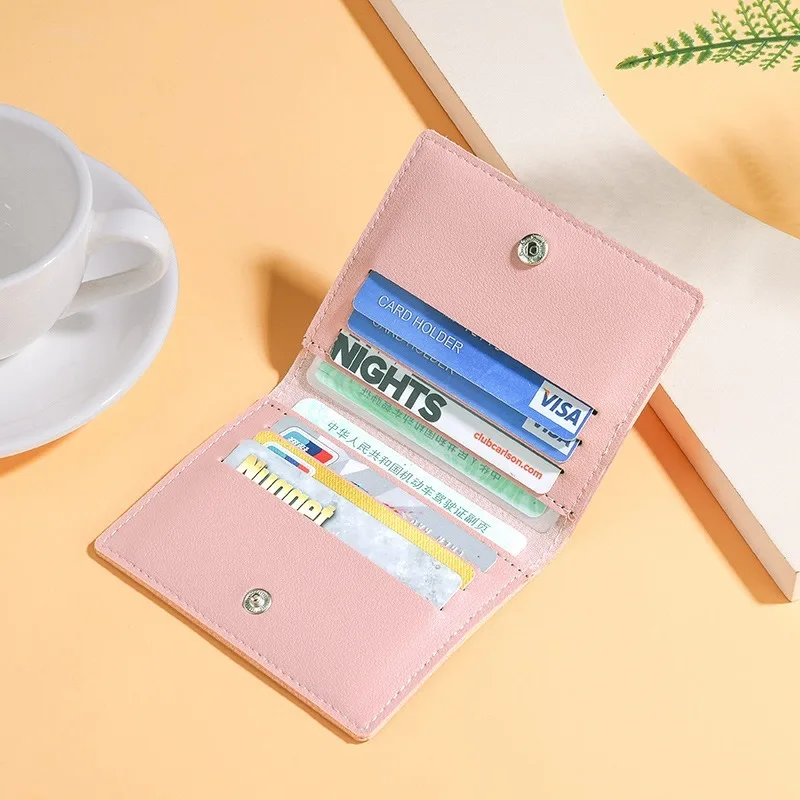 Short Mini Women's Wallet Fashion Simple Ultra-thin Functional Multi Slot Men Credit Card Holder Lightweight Buckle Money Clip