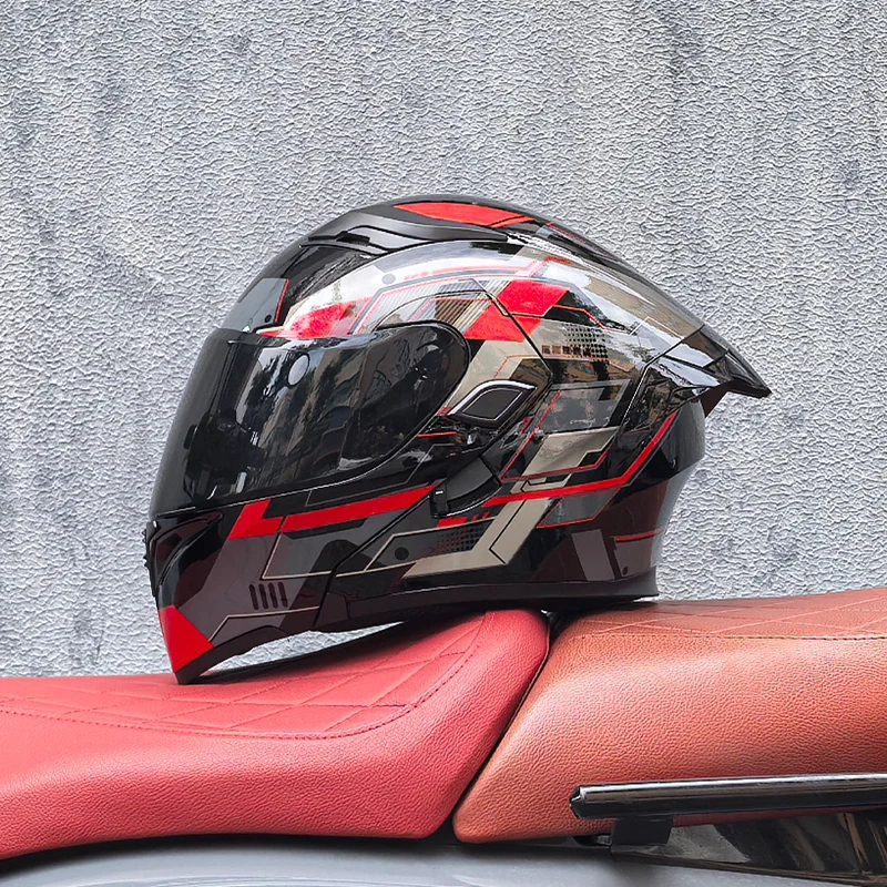 Motorcycle helmets Double Visors Modular Flip Up helmet DOT approved Full face casque moto racing Motocross helmet