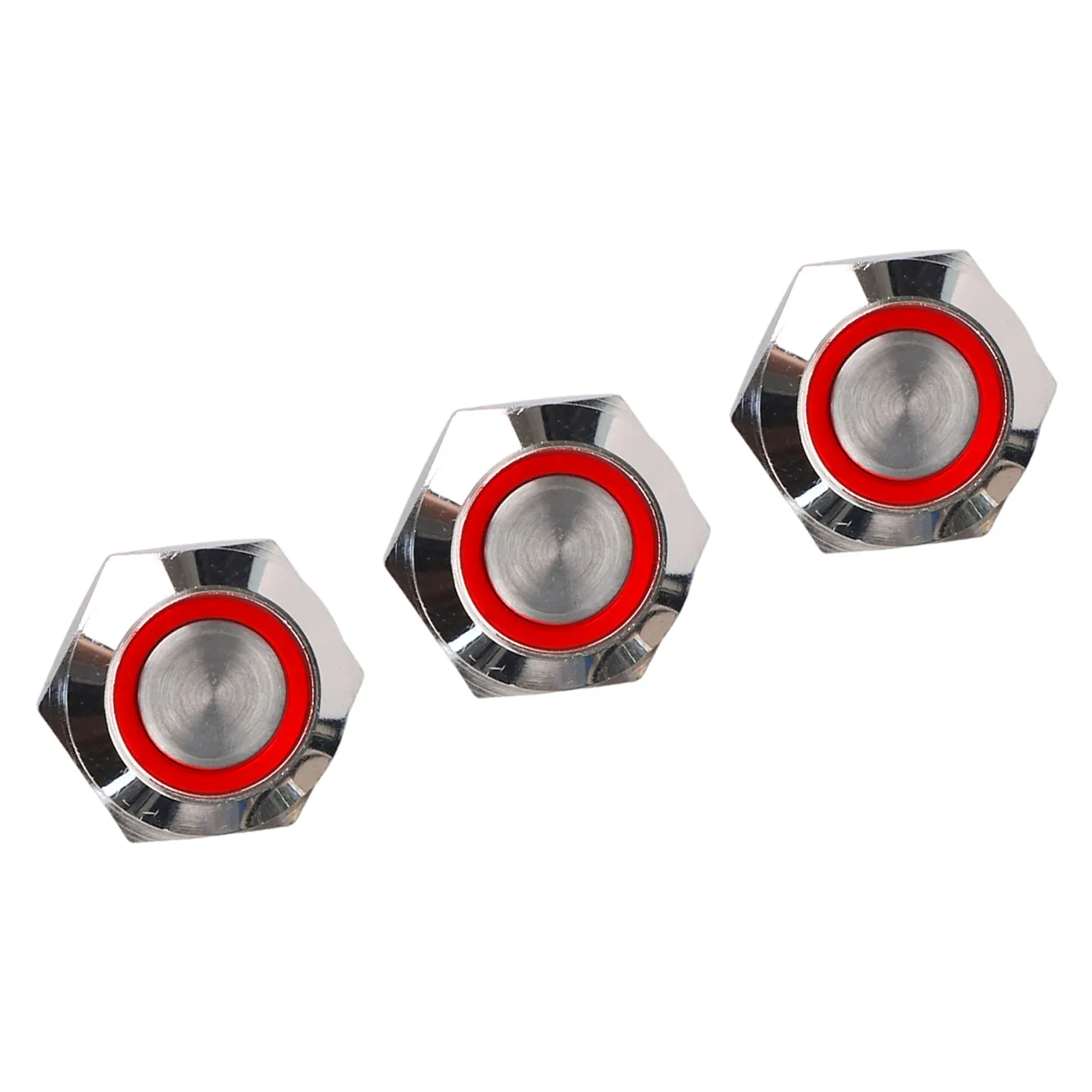 Waterproof Electronic Control Pack of Three Momentary Action LED Lighted Push Buttons Perfect for Harsh Environments