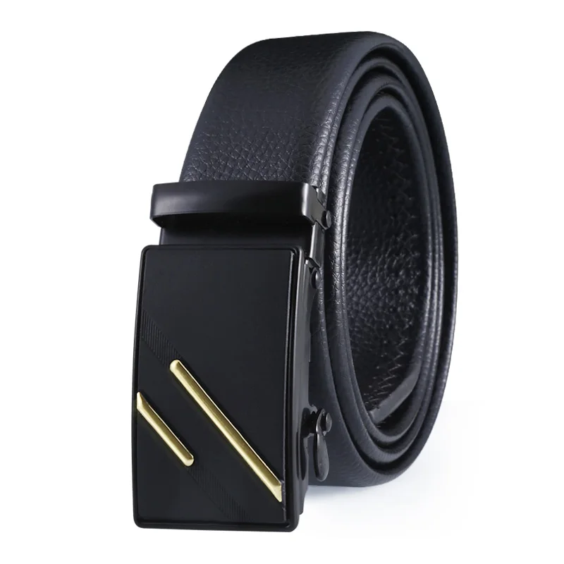 Man PU Leather Belt High Quality Men Business Belt  Automatic Buckle Waist Buckle Rhinestone Decoration Males Luxury Belt