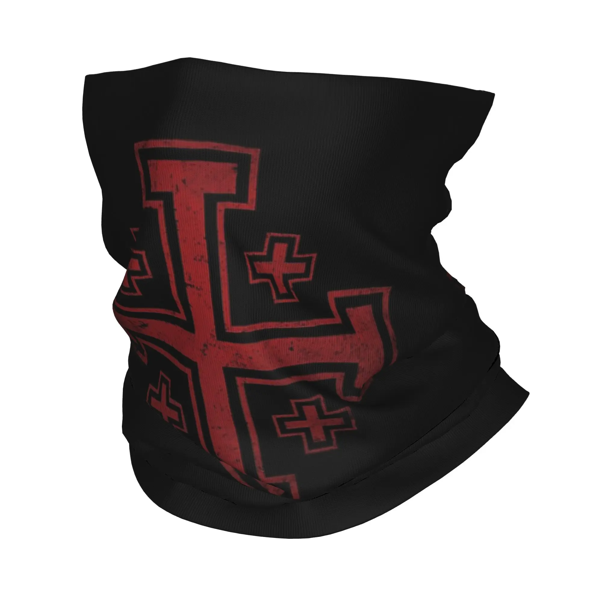 Jerusalem Cross Medieval Knights Cross Crusader Bandana Neck Gaiter Balaclavas Magic Scarf Print Catholic Headband Hiking Adult