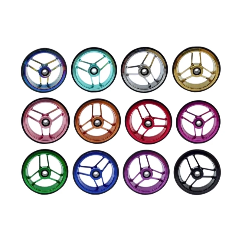 

Litepro Dual Bearing Easy Wheels for Brompton Birdy, Hollow Double Bearing Wide Aluminum Push Wheels with Titanium Screws