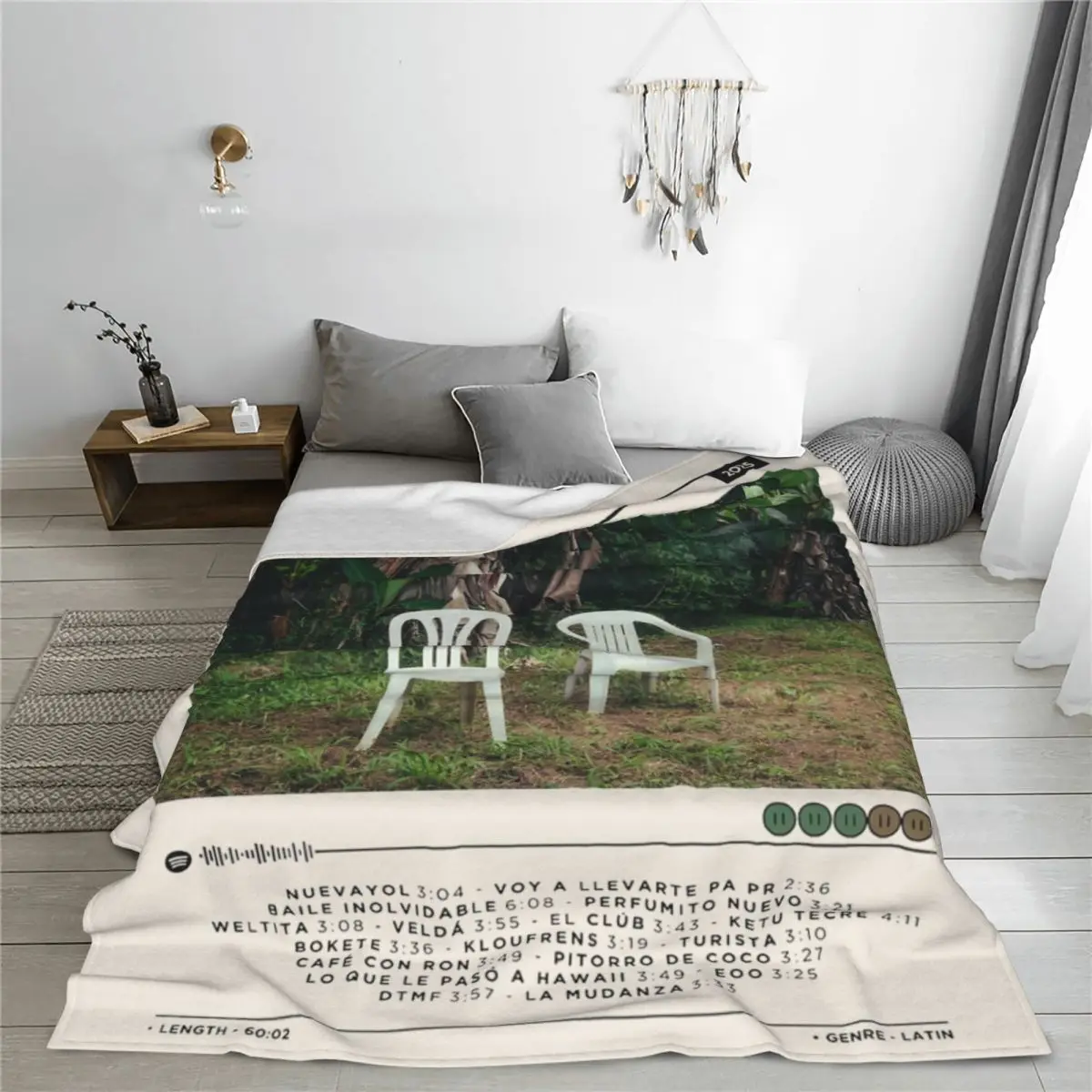Debi Tirar Mas Fotos Album DTMF Blanket Fleece Printed Bads Bunnys Portable Lightweight Throw Blanket for Sofa Bedroom Bedspread