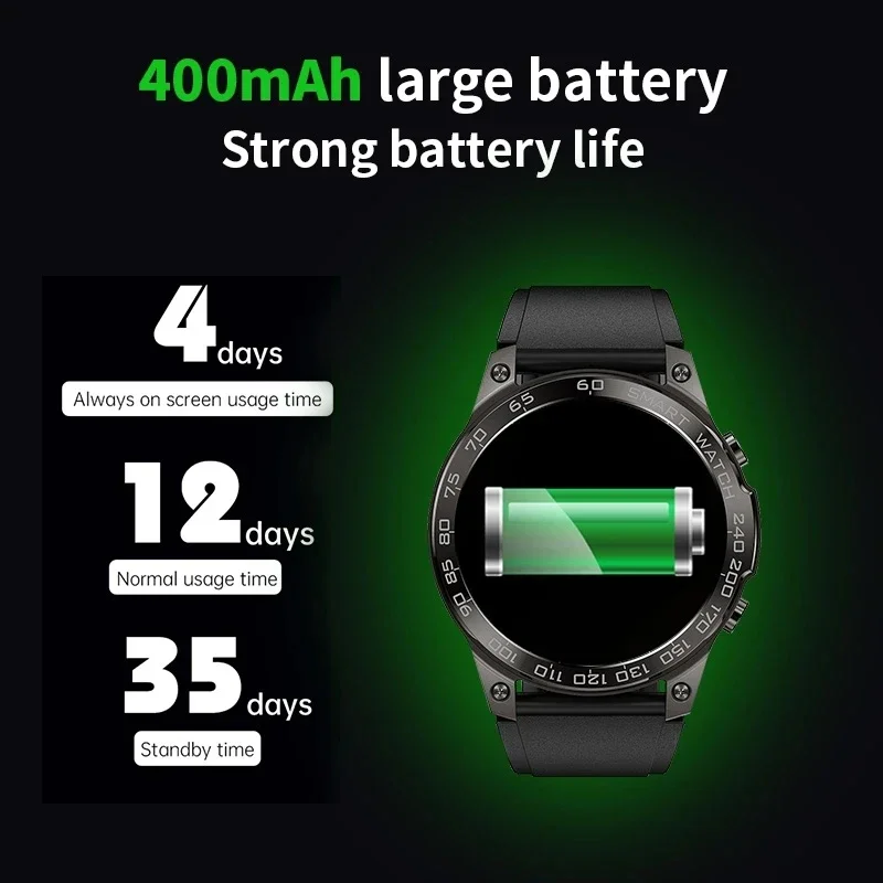 ساعة ذكية عالية الدقة من AMOLED بشاشة لمس كاملة للرجال ، مكالمة بلوتوث ، متعقب رياضي خارجي ، بطارية ، DM50 ، NFC1.43 بوصة