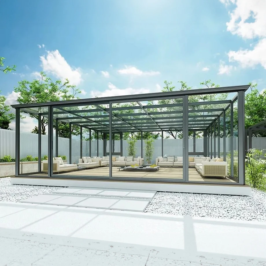 موافقة من CE لغرف الشمس الزجاجية للفصول الأربعة لحاويات فناء منزل الفيلا للاستخدام التجاري في غرفة الشمس في الأماكن الخارجية #1
