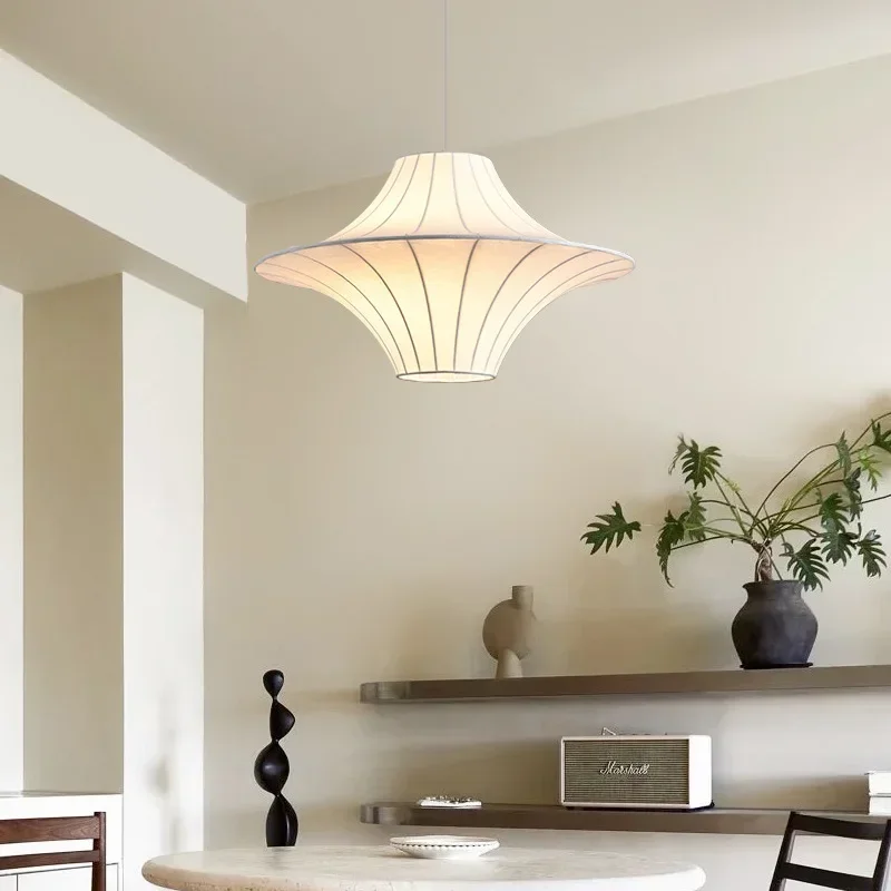 SANDYHA Nordic Imitates Silk Pendant Lights Restaurant Chandelier Led Lamps for Living Room Bedroom Decoration Study Lighting