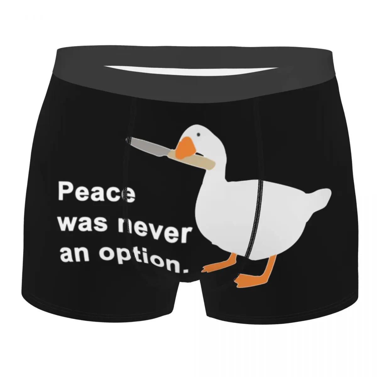 

Men's Peace Was Never An Option Underwear Untitled Goose Game Funny Boxer Shorts Panties Male Polyester Underpants Plus Size