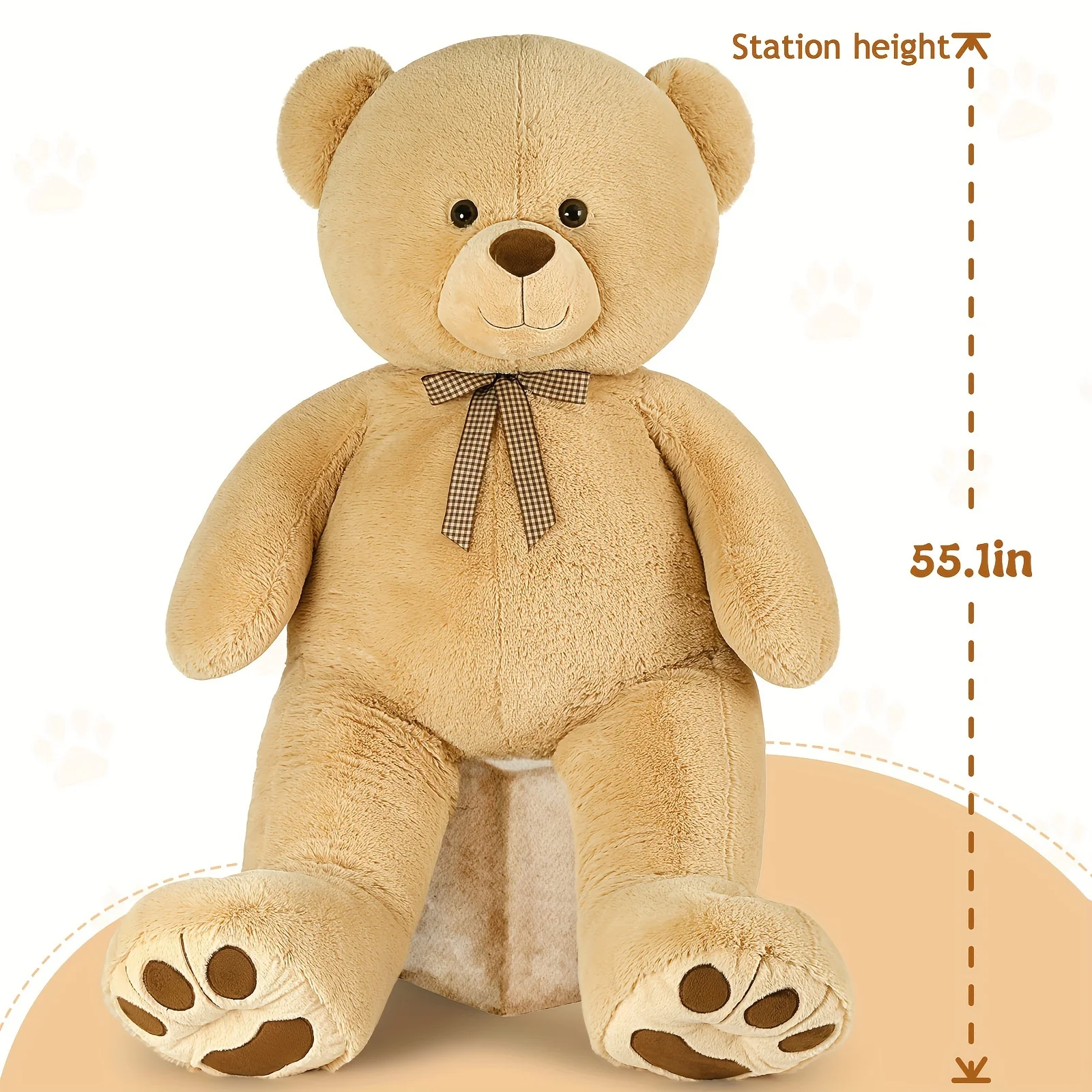 Giant Teddy Bear Stuffed Animal, Big Stuffed Bear For Baby Shower Life Size Large Teddy Bear