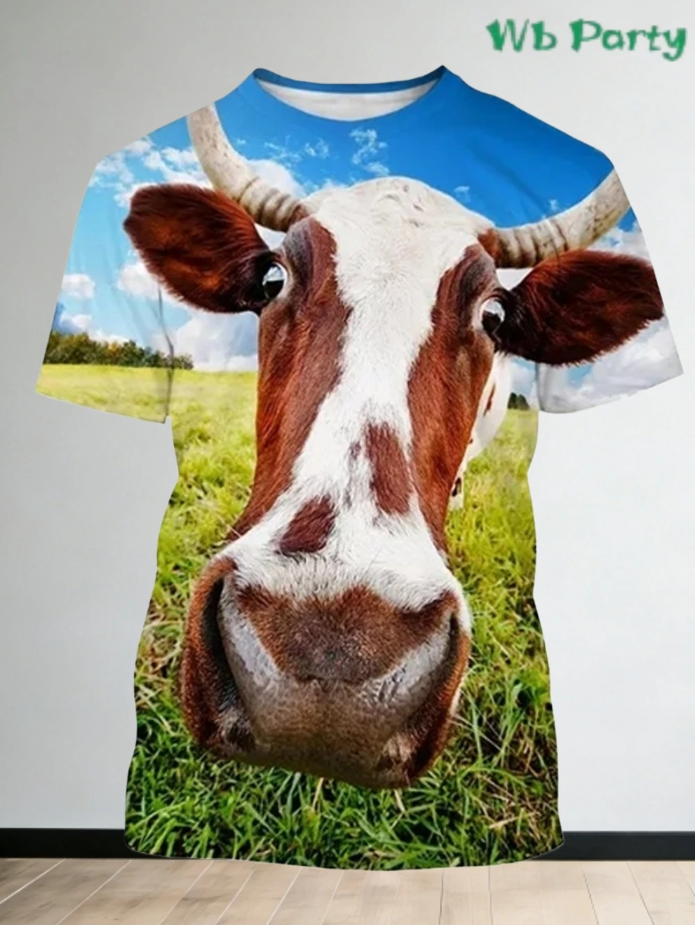 

Мужская футболка с 3D принтом коровы, летняя забавная свободная уличная одежда, футболки с круглым вырезом и короткими рукавами, мужская одежда
