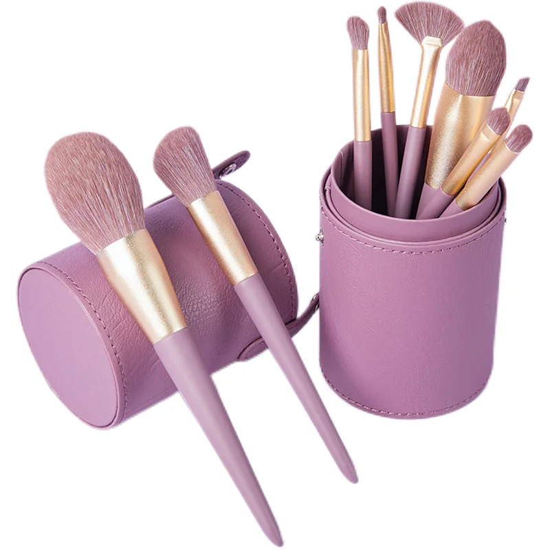 

Little Purple Potato 9-Piece Makeup Brush Set Super Soft Eyeshadow & Foundation Brushes Beginner's Beauty Tool