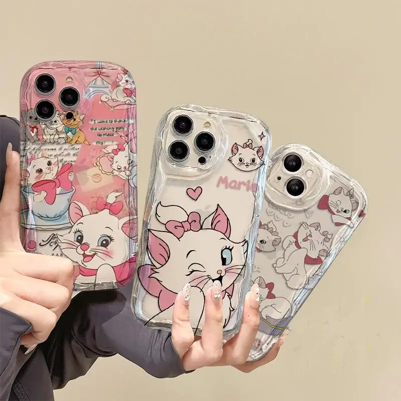 3D Ears Case For Redmi 13 13C 12C 10C 9T 9A 9C 12 10 9 A3 A2 A1 K40 POCO F3 Note 12 4G 13 Pro Plus 11S 12S cover Mary Cat Disney