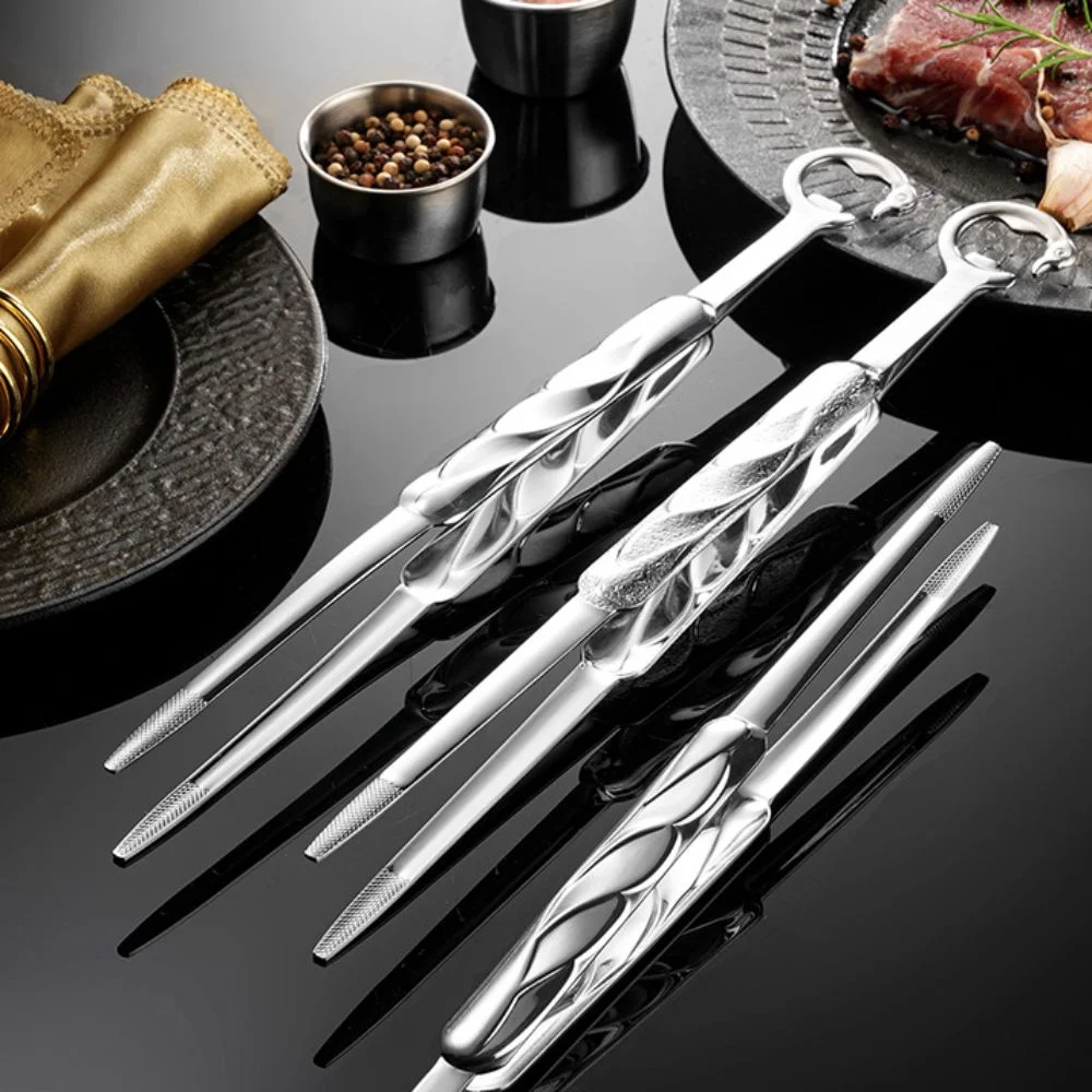 

BBQ Tools Crane Shape Kitchen Food Tongs Anti-slip Tipped Extended Barbecue Clip 304 Stainless Steel Bottle Opener Canteen