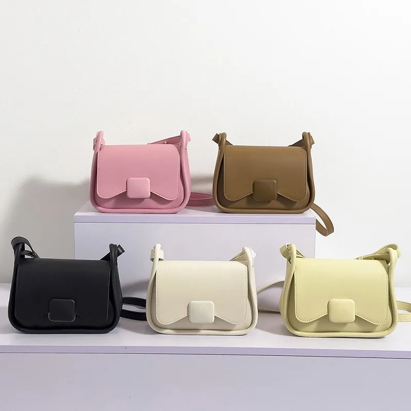 

Pink Mini Crossbody Bag Elegant Flap Purse with Detachable Strap for Women