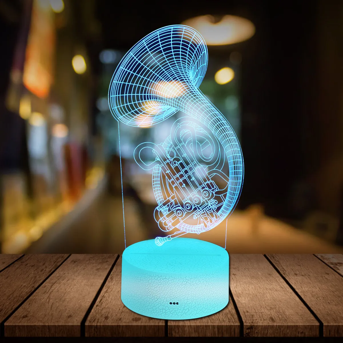 アクリル製フレンチホーン型ナイトランプ、led-usb式ベッドサイドランプ。省エネでロマンチックな雰囲気を演出し、寝室に最適な間接照明。