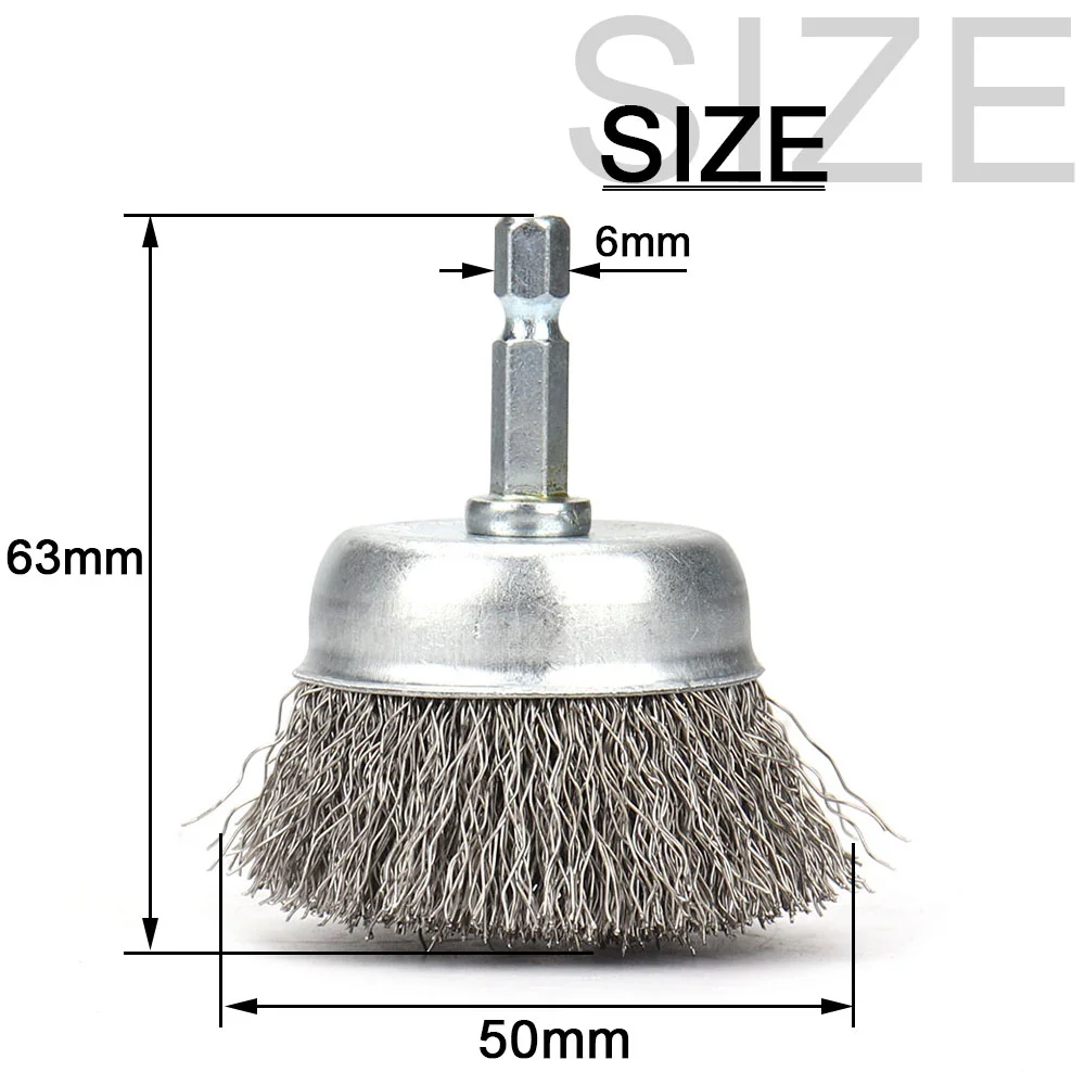 2 Pack 2 Inch Wire Brush Cup Brushes For Drill 1/4inch Hex Shank Plated Crimped Wire Brushes For Rust Removal