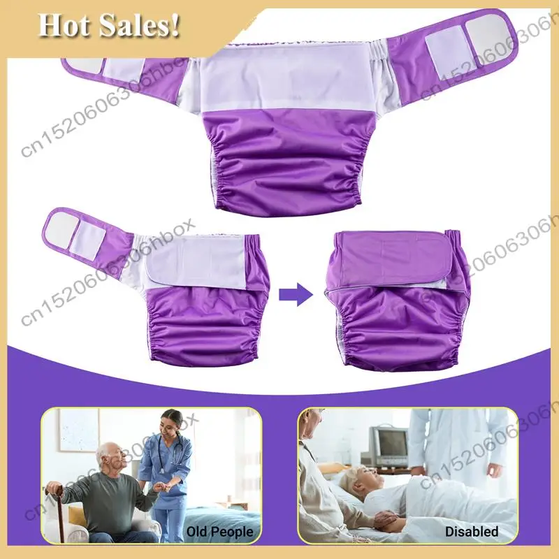 

-HOPE Super Large Reusable Adult Diaper For Old People And Disabled, Size Adjustable Waterproof Incontinence Pants Underwear