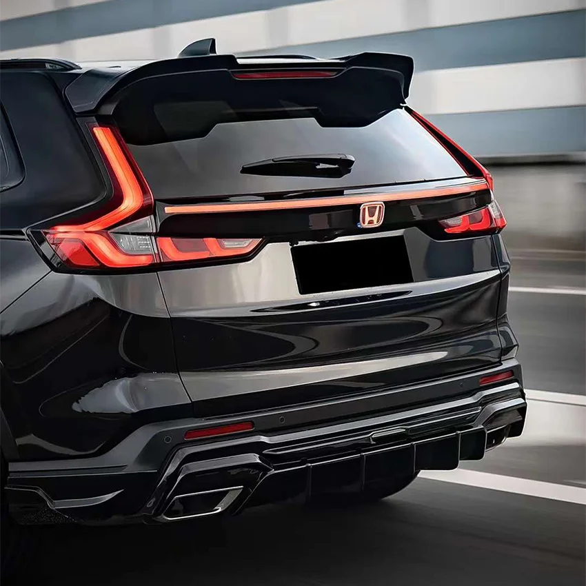 2023 To Up For Honda CRV Rear Spoiler Trunk Wing Lip By High Quality ABS Gloss Black Carbon Fiber Look Body Kit Accessories