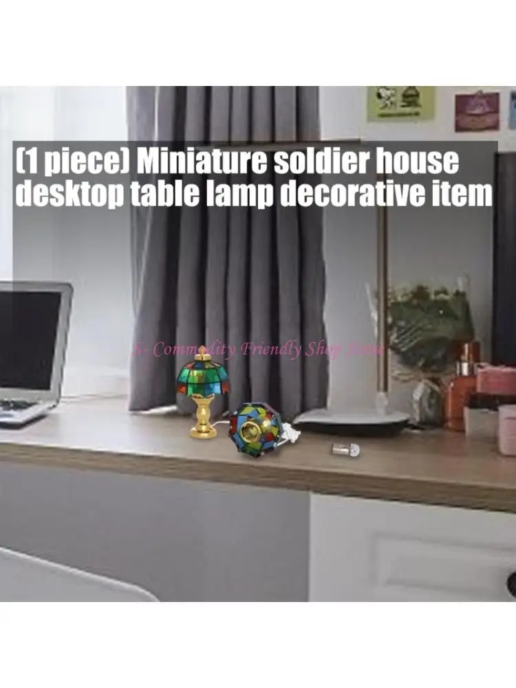 85AE Miniature Doll House Table Lamp Lighting Accessory MultiPurpose Scene Decoration