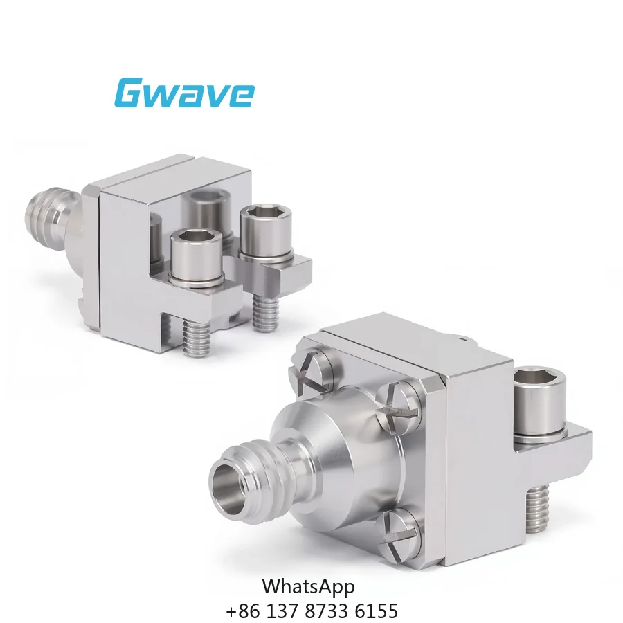 Gwave 1.0mm Female Solderless 50 Ohm Stainless Steel RoHS Compliant RF Connector End Launch For PCB 0.127mm Pin DC-110GHz