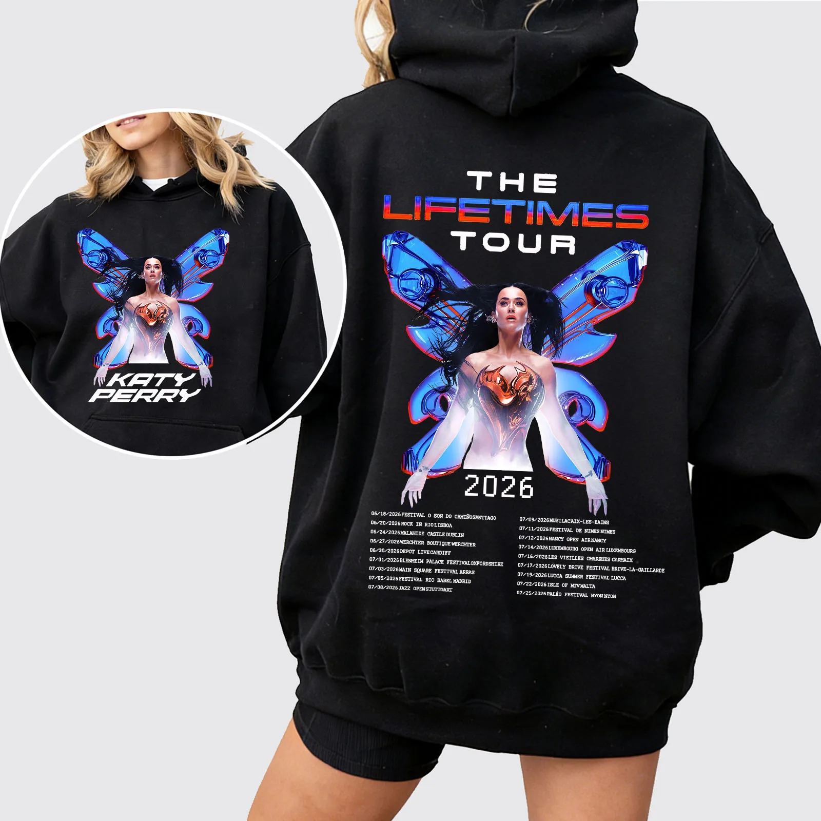

Толстовка Katy Perry Lifetime Tour 2026 для мужчин и женщин, пуловер с длинными рукавами в стиле Харадзюку