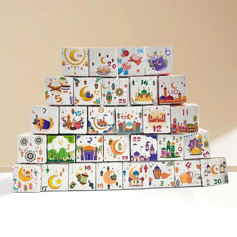 2025 Ramadans Calendar Block Set Ramadans Themed Number Boxes 30 Day Advent Calendars Eid Countdown Calendar Eid Candy Boxes For