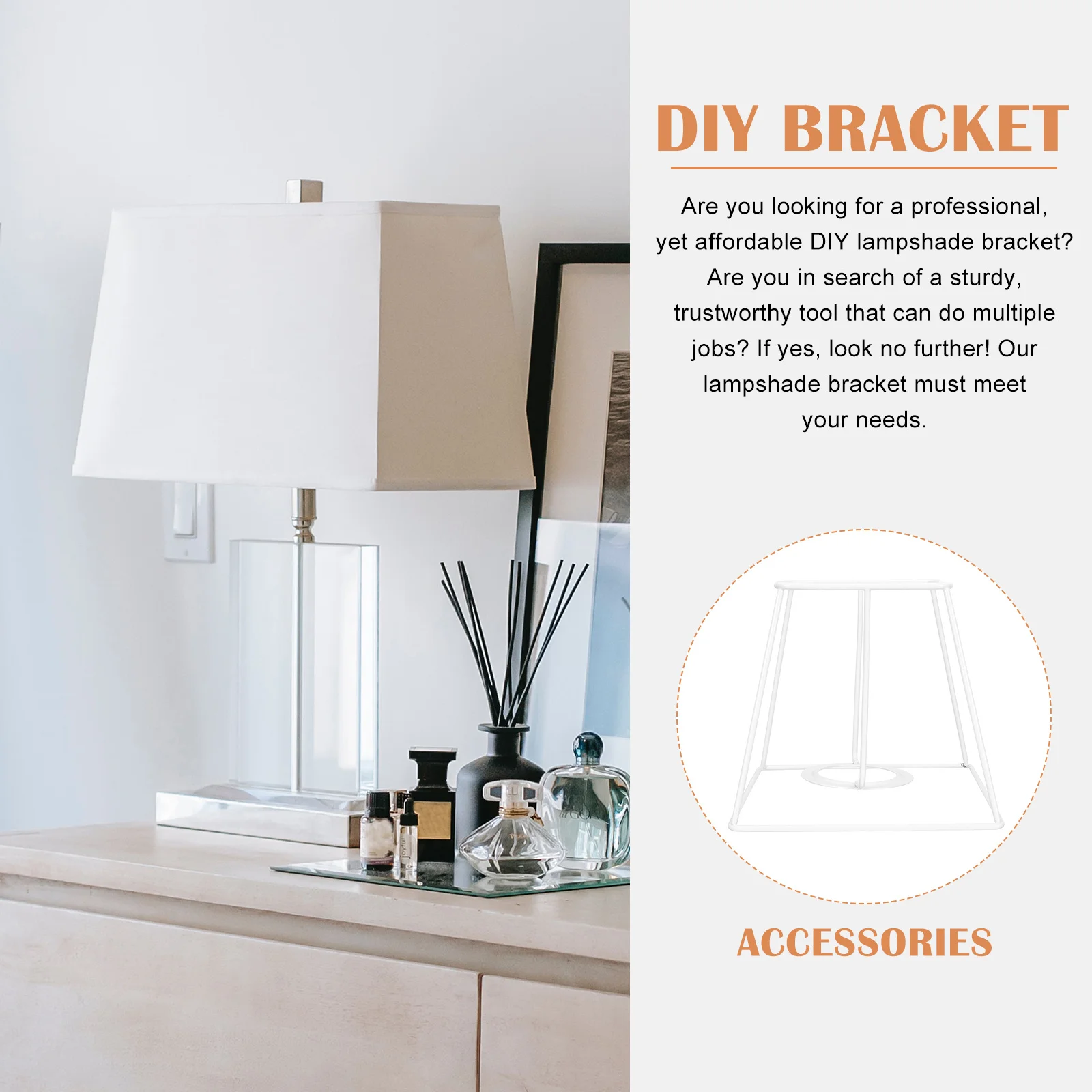 

DIY Lampshade Frame Light Stand Shelf Chandelier Bracket Table Desk Ceiling Lamp Cover Accessories Sturdy Durable Anti Rust