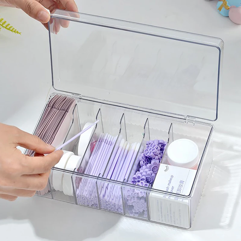 Caja de almacenamiento de herramientas de pestañas de gran capacidad, estuche de pinzas de extensión de pestañas, caja de almacenamiento de herramientas de maquillaje cosmético, accesorios de pestañas