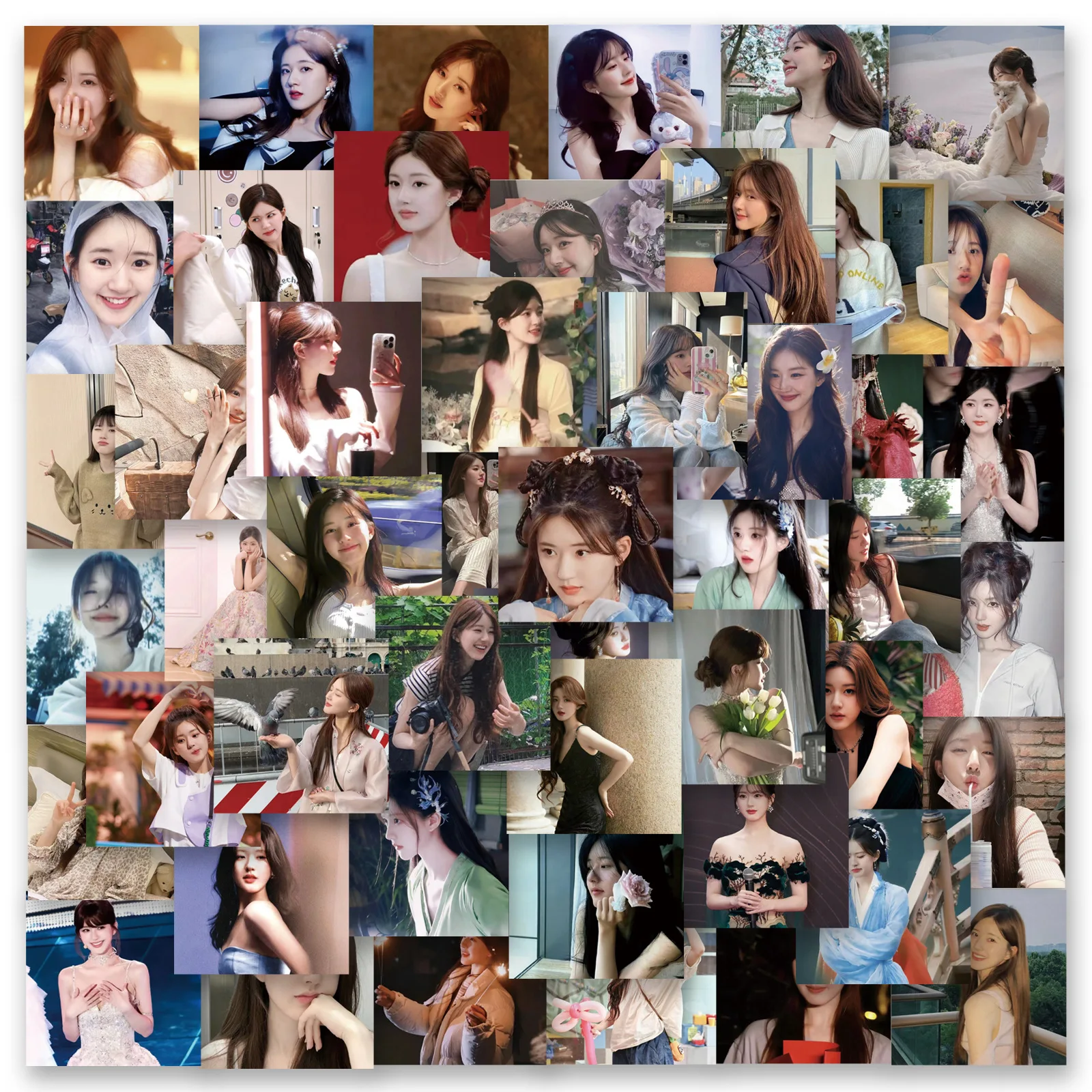 60 uds Ins Venta caliente Zhao Lusi estrella Graffiti pegatinas decorativas DIY guitarra teléfono taza de agua monopatín pegatinas impermeables