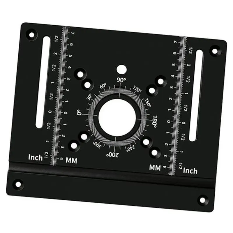 ABGE-Router Lift/Insert Plate-Woodworking Router Table Insert Plate For Compact Routers And Full-Size Models Black